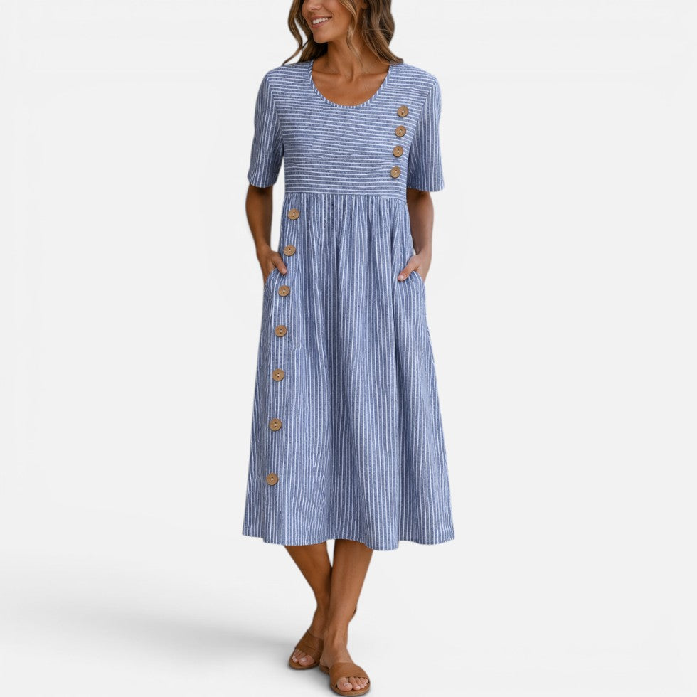 Colette Striped Midi Dress — view 3