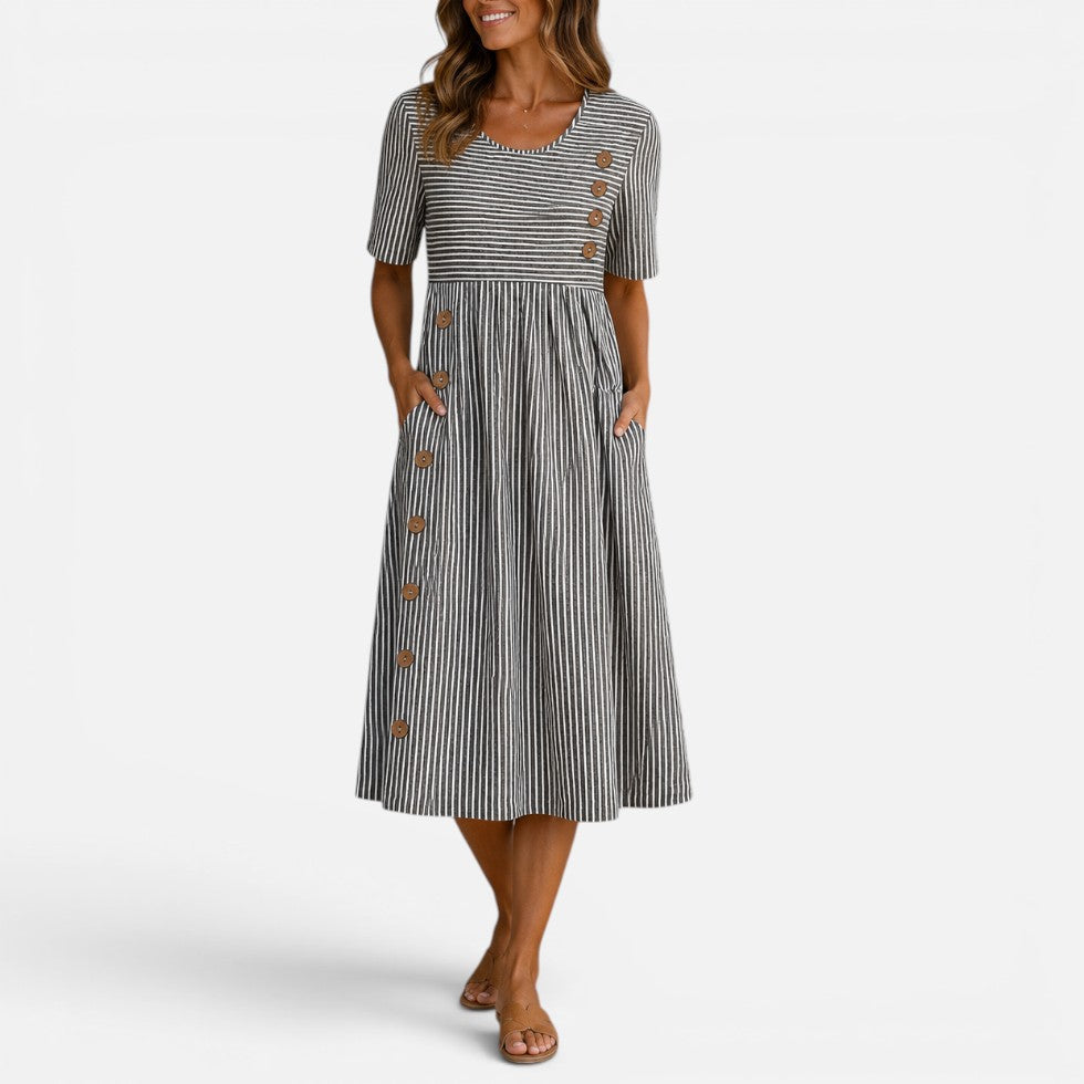 Colette Striped Midi Dress — view 2