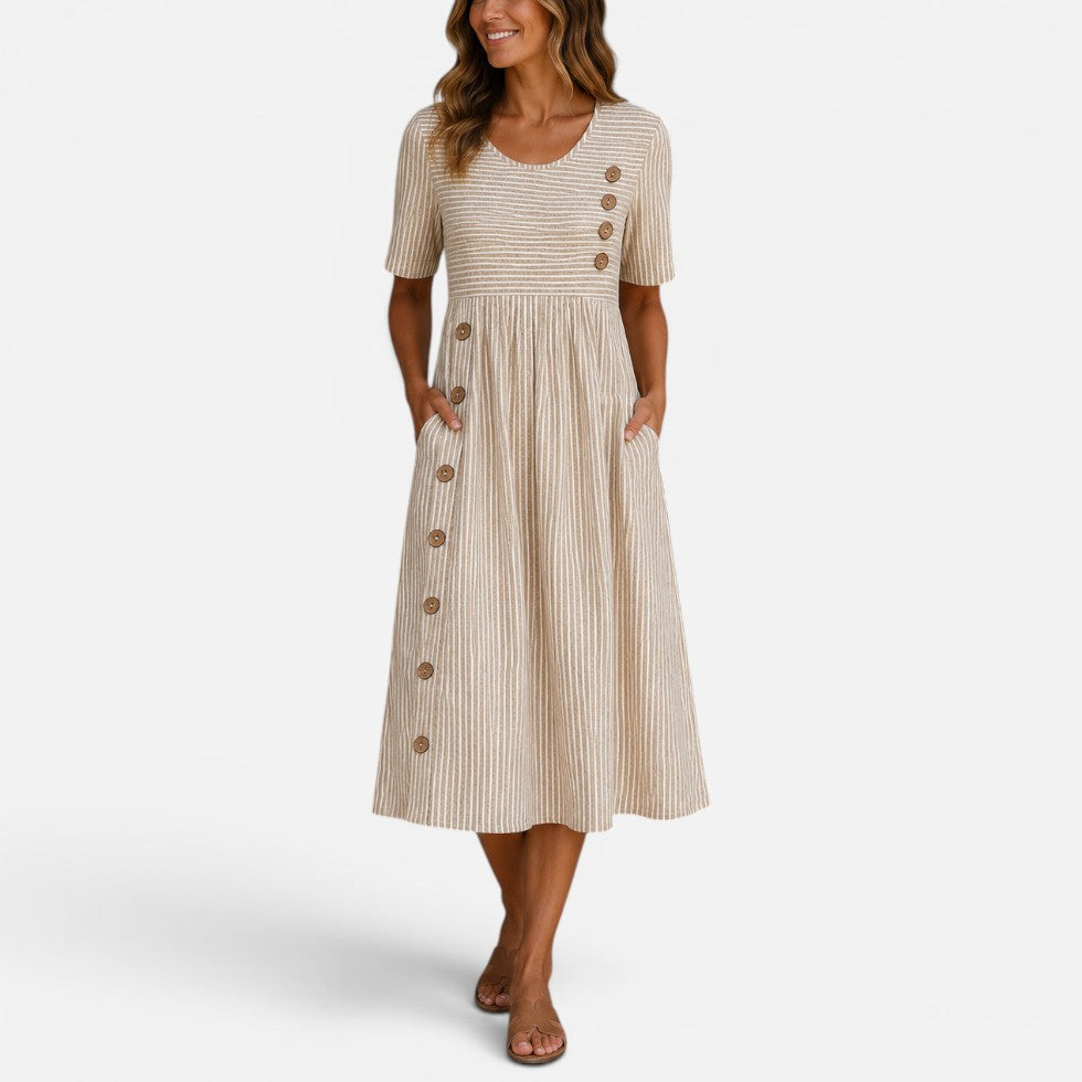 Colette Striped Midi Dress — view 1