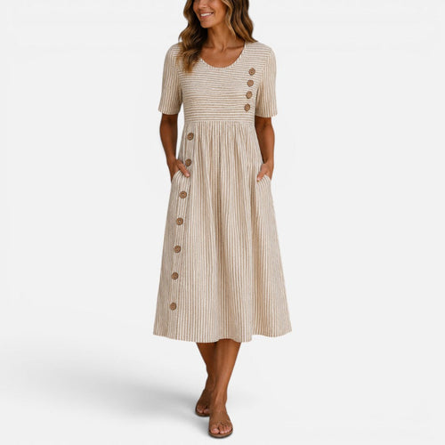 Colette Striped Midi Dress — view 1