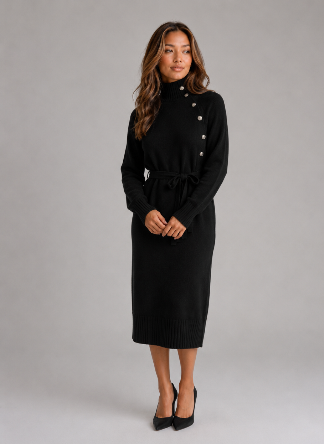 Halle Roll-Neck Knit Dress — view 3