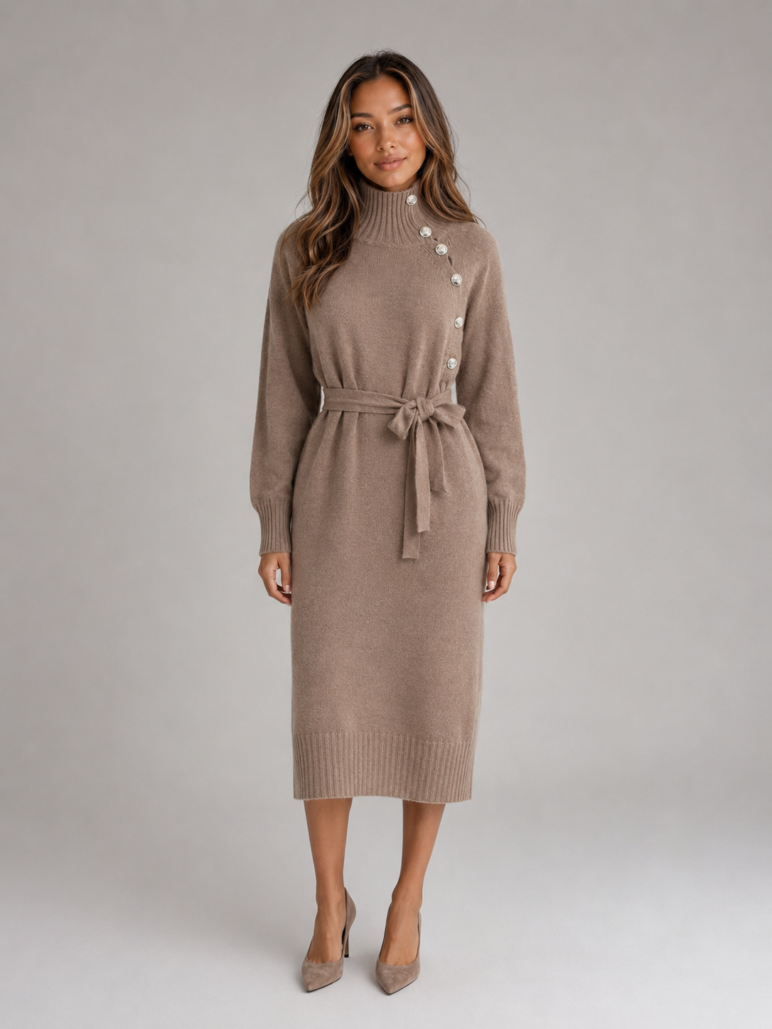 Halle Roll-Neck Knit Dress — view 1