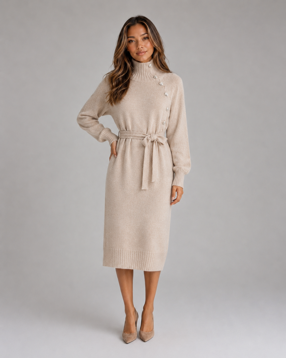 Halle Roll-Neck Knit Dress — view 2