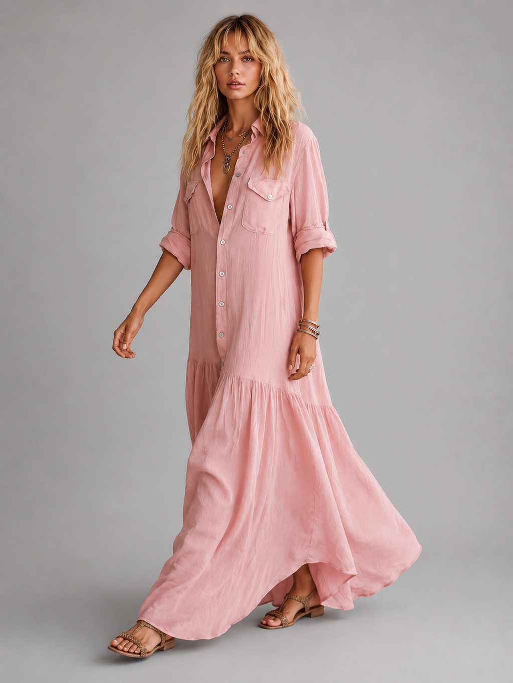 Aurelie Linen Maxi Dress — view 4