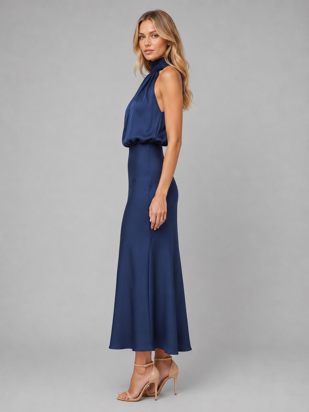 Delphine Satin Midi Dress — view 3