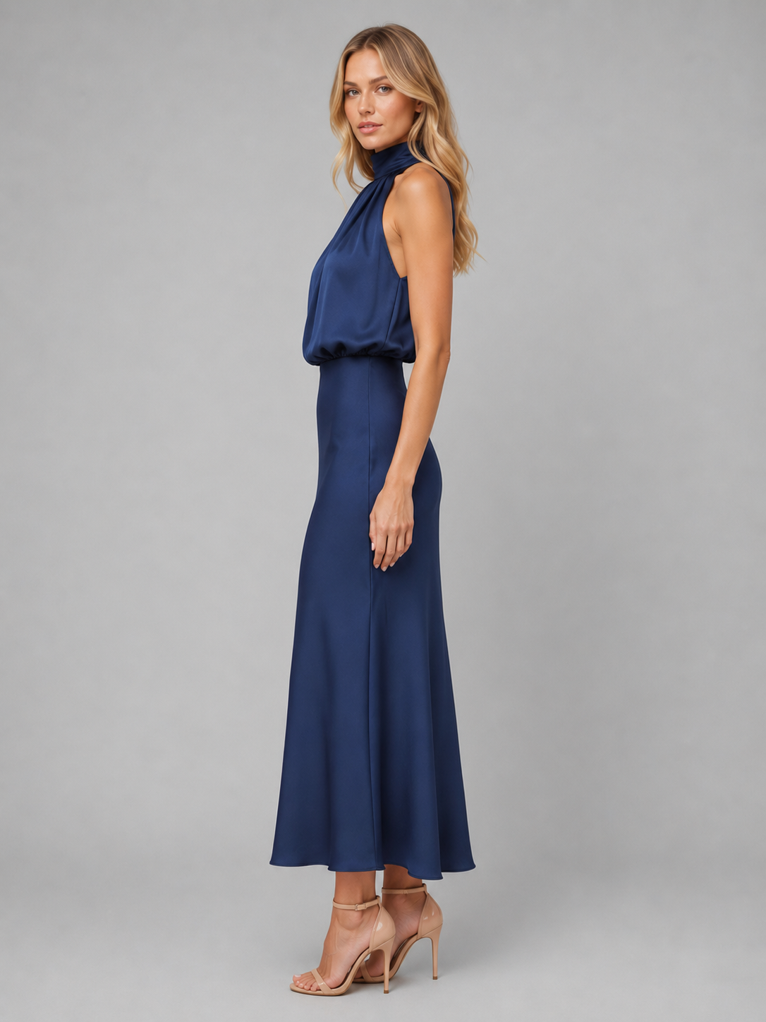 Delphine Satin Midi Dress — view 3